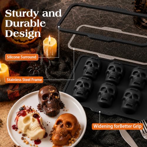 Skull Baking Pan with Metal Reinforced Frame - Halloween Cake Molds - Variation 1