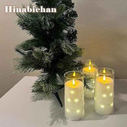 Flickering Flameless Candles with Remote Timer - White, 6 Pack
