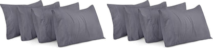 Utopia Bedding Standard Pillow Cases - 8 Pack Soft Brushed Microfiber | Fade Resistant 20 x 26 Inches (Grey)