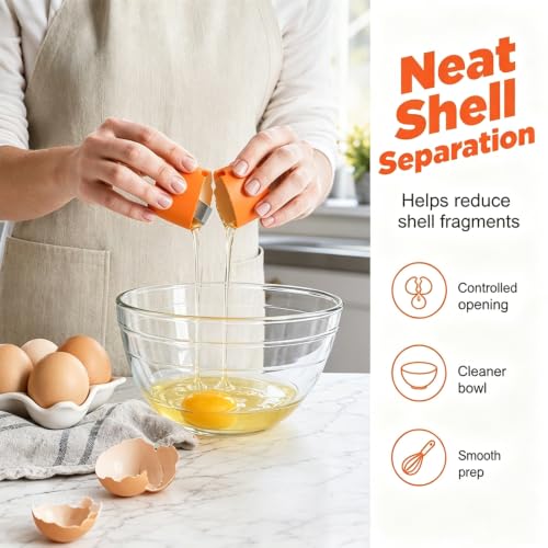 Egg Shell Opener Red - Upgraded Egg Cracking Tool for Kitchen, No Mess, Easy to Use