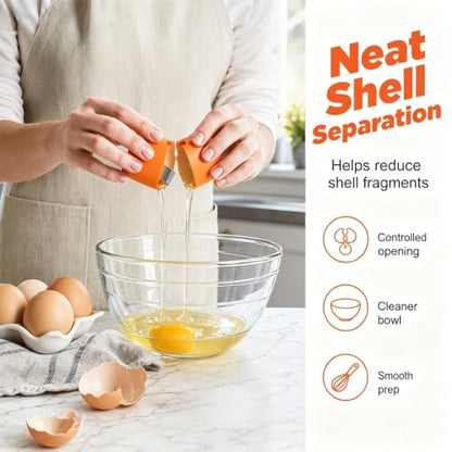 Egg Shell Opener Red - Upgraded Egg Cracking Tool for Kitchen, No Mess, Easy to Use