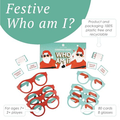 Talking Tables Who Am I? Christmas Quiz Game SantaWhoAmI Variant - Fun Holiday Card Game for Kids & Adults