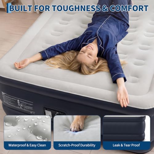 Queen Air Mattress with Built-In Pump - 20 Inch Elevated Guest Bed