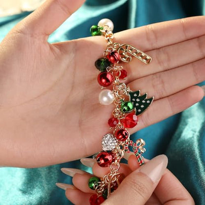 Christmas Jingle Bells Bracelet - Holiday Gift Jewelry for Women