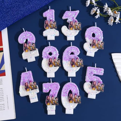 Birthday Number 5 Candles - Cute Cake Decoration for Party, Korea Pop Theme