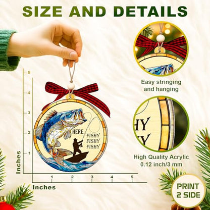 Fishing Ornament - Fishy Variation for Christmas Tree Decor - Unique Fish Gift
