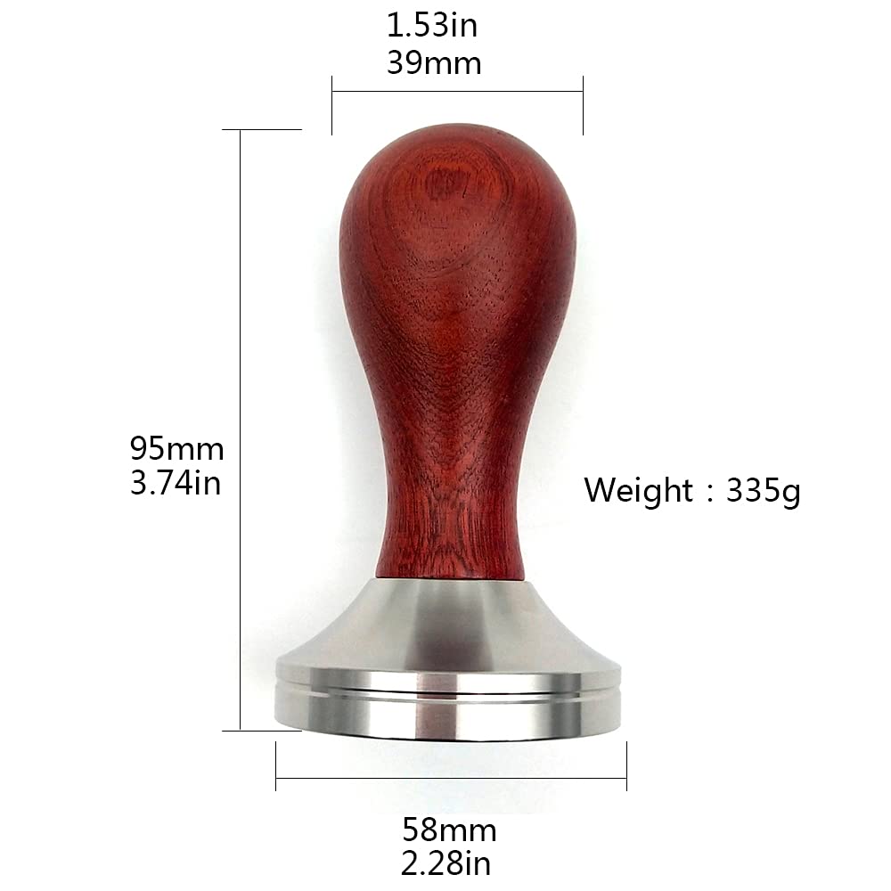 Boicafe Coffee Tamper 58mm, Espresso Hand Tamper 58mm,304 Stainless Steel Espresso Coffee Tamper 58mm with Mat