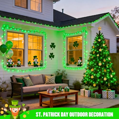Green Battery-Operated LED Christmas Lights 2 Pack - 66 Ft Waterproof String