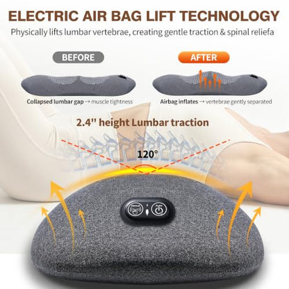 Rechargeable 3-in-1 Back Massager Pillow with Lumbar Support and Cordless Battery