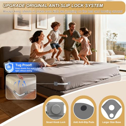 Bed Sheet Holders for Corners - Gray, Secure Fit & Easy to Use