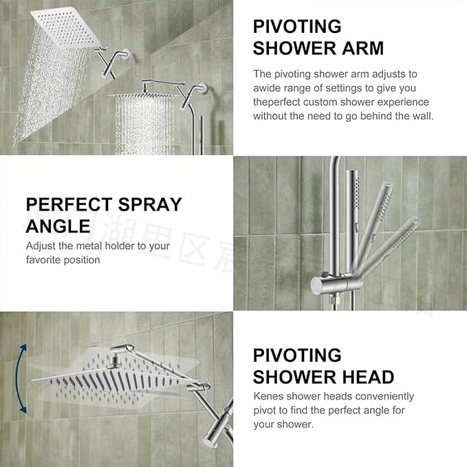 10-Inch All Metal Shower Head with Handheld Spray & Adjustable Mount