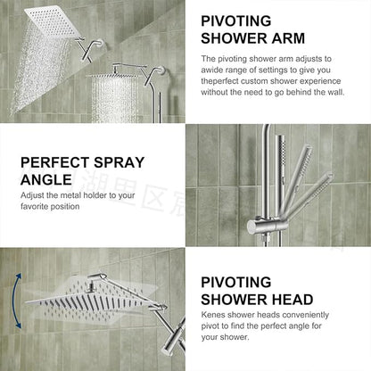 10-Inch All Metal Shower Head with Handheld Spray & Adjustable Mount