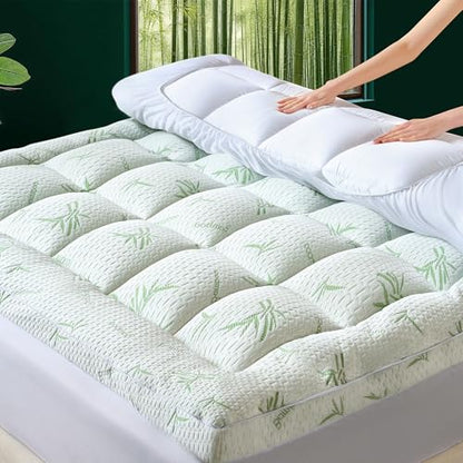 Twin XL Cloud Mattress Topper with 3D Box Support and Cooling Bamboo Fabric
