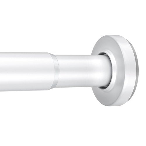 AmazerBath Spring Tension Shower Curtain Rod, 31-46.5 Inches Heavy Duty Tension Rod Rust Proof Bathroom Curtain Rod, Adjustable No Drill Easy Segmented Installation, White