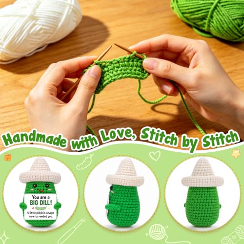 Encouragement Gift for Her Him Friends Crochet Pickle - Supportive Handcrafted Decor
