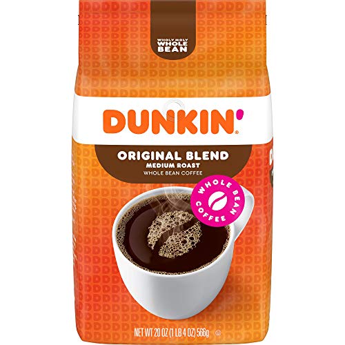 Dunkin' Original Blend Medium Roast Whole Bean Coffee, 20 Ounces