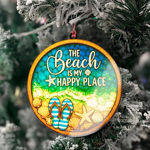 Beach Christmas Ornaments - Coastal Holiday Decor - Tropical Holiday Decorations