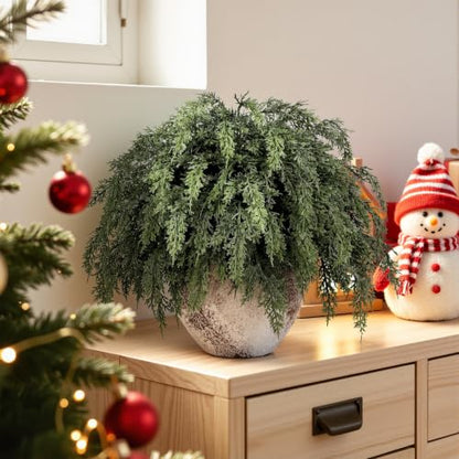 24PCS 18 Inch Artificial Cedar Pine Branches for Holiday Decor - Real Touch