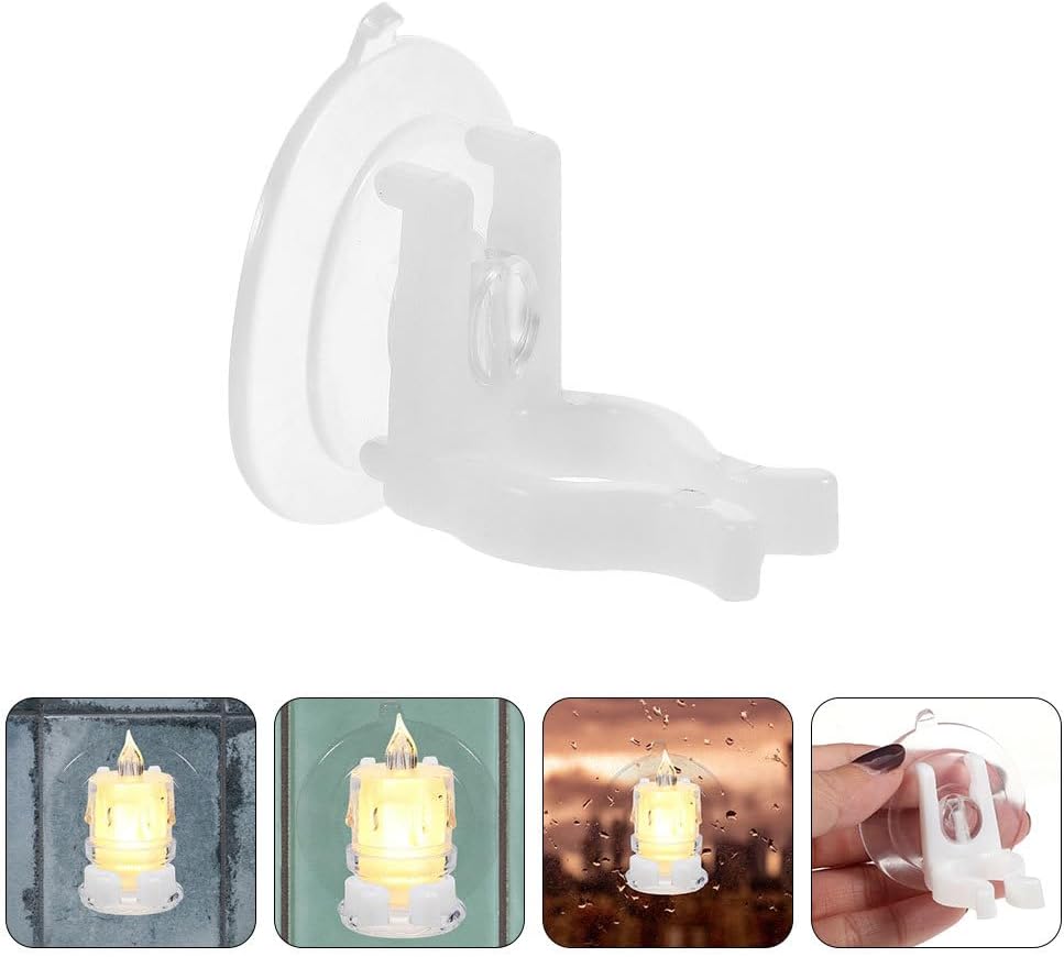 STOBAZA LED Candle Light Wall Hook - Secure Mounting with Transparent Suction Cups & Long Rod
