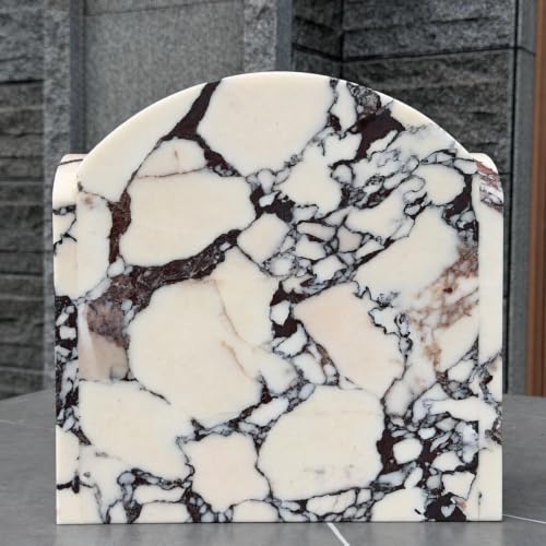 Natural Marble 2-Tier Bathroom Counter Organizer - Calacatta Viola Variation