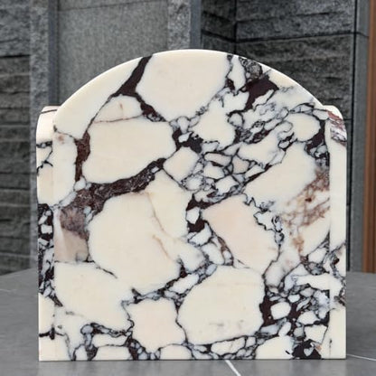 Natural Marble 2-Tier Bathroom Counter Organizer - Calacatta Viola Variation