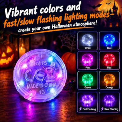 30PCS Halloween LED Silhouette Wall Lights - 3D Bat Ghost Pumpkin Decor