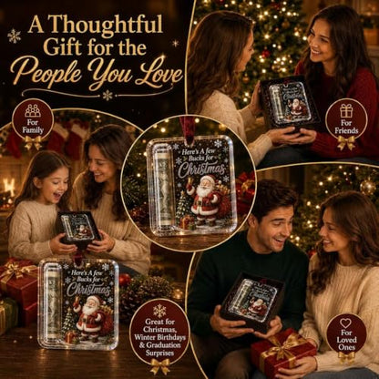 Christmas Money Holders Set - Holiday Cash Gift Ornaments for Tree & Gift Bundles