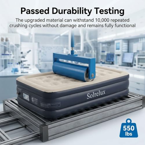 18 Inch Twin Air Mattress with Built-In Pump, Rapid Inflatable, Foldable Bed for Home Camping Guests