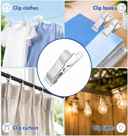 Alligator Clips for Crafts - 20 Stainless Steel Small Metal Clips
