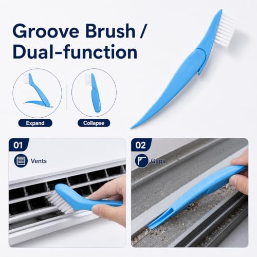 6-Piece AC Coil Cleaning Kit with Fin Comb & Straightener for Condensers