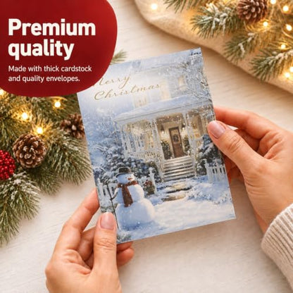 Christmas Card Pack 20 - Painted Winter Scenes - Holiday Greeting Cards with Envelopes