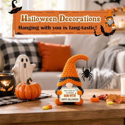 Halloween Basket Stuffer - Crochet Gnome Spooky Gift for Women & Teens