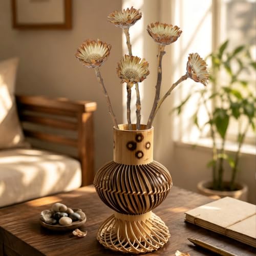 5Pcs Natural Dried Flowers for Vase Decor Rustic Fall Arrangement Sunflowers