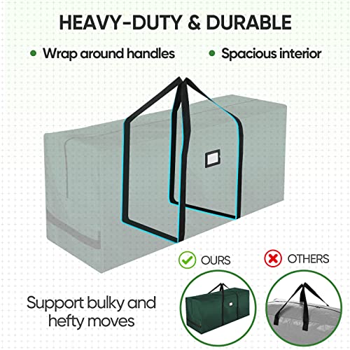 Heavy Duty 9 Ft Christmas Tree Storage Bag with Reinforced Handles - Green