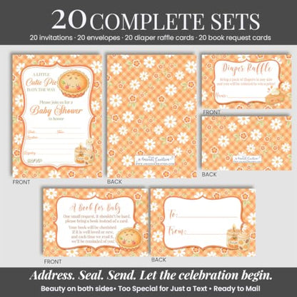 Autumn Cutie Pie Baby Shower Invitations Bundle - Fall Theme, 20 Sets