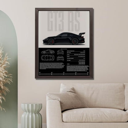 InkFlow Vintage Racing Car Poster - Classic Supercar Wall Art for Boys' Room | 8x10 Unframed Canvas Print
