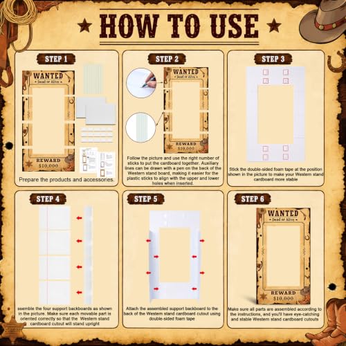 5.6Ft Western Wanted Poster Photo Booth Prop Stand Up - Cowboy Party Decor