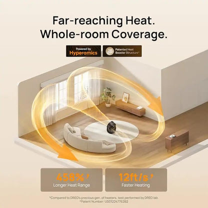 Portable 13-Inch Ceramic Space Heater with Remote Control - Black