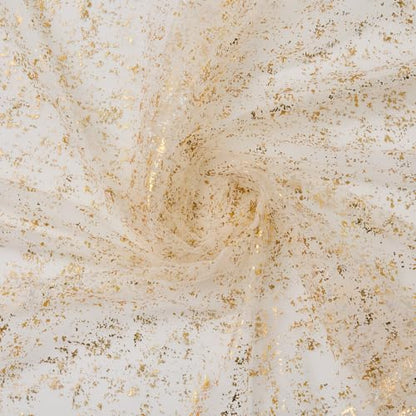 Gold Sheer Table Runner 10 Ft with Sequin Details - Birthday & Wedding Decor - Gold Variation