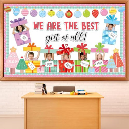 Christmas Bulletin Board Set - DIY Photo Gift Boxes & Holiday Decor - Christmas Gift Boxes Variation