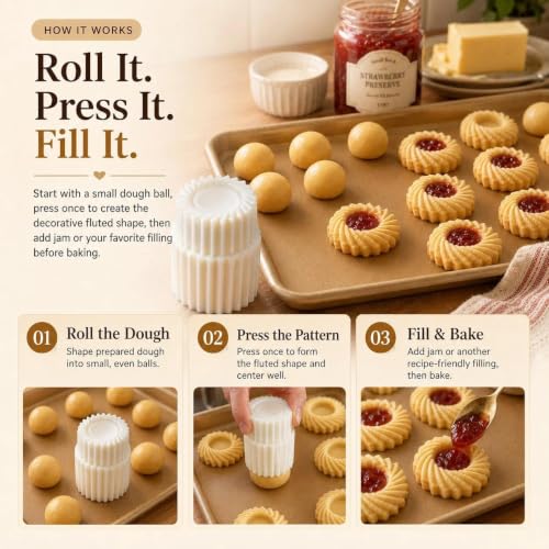 Creative Double-Ended Pastry Mold with Fluted Jam Cookie Cutter 1Pc