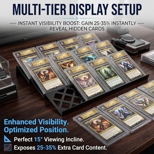 24PCS Modular Acrylic Trading Card Risers for Display, Hollow Design