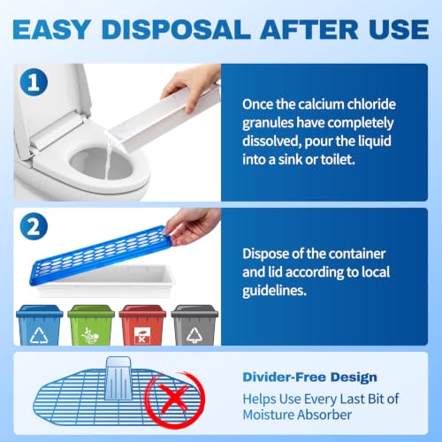 Vacplus Moisture Absorbers 500mL Large Capacity Dehumidifier Pack of 6 - Slim Design