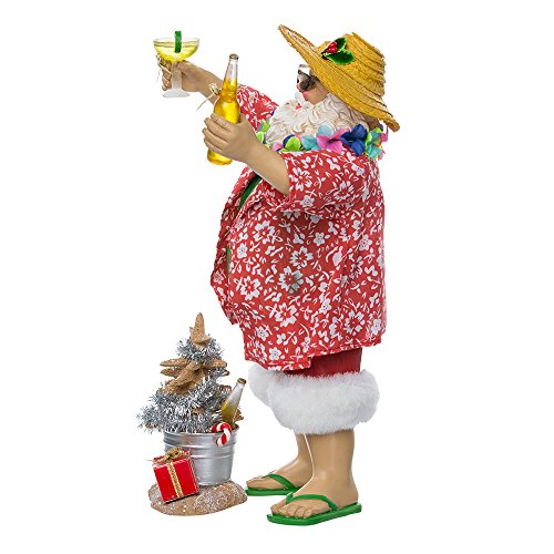 Fabriche Beach Santa Set of 2 - 10-Inch Multicolor Holiday Decor