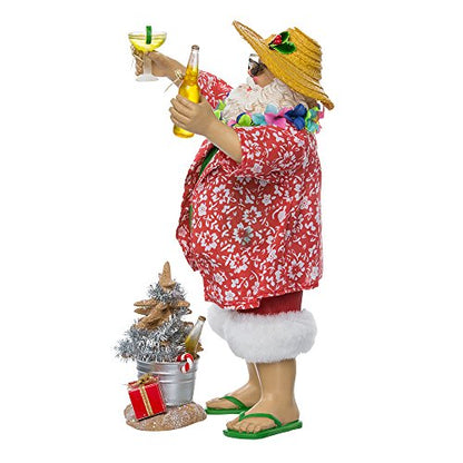 Fabriche Beach Santa Set of 2 - 10-Inch Multicolor Holiday Decor