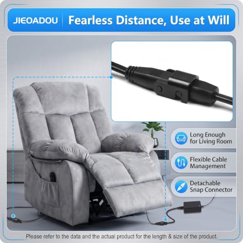 6.6 Ft Recliner Power Extension Cord for Lift Chairs and Sofas