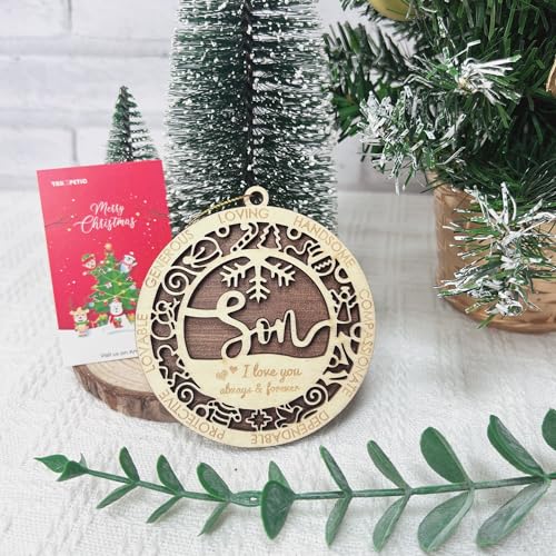 Son Engraved Love You Always Christmas Ornament - Keepsake Gift from Parents