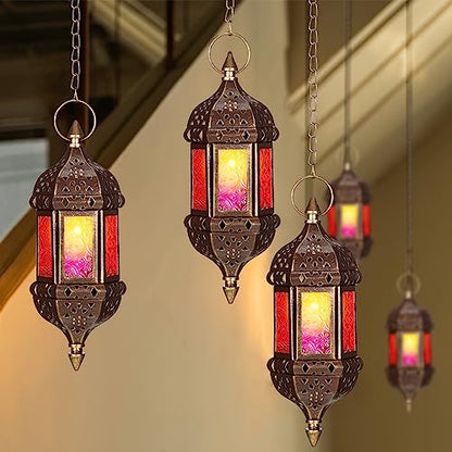 12 Pack Moroccan Hexagon Candle Lantern Holders Hanging Decor for Indoor Outdoor