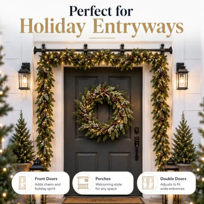Adjustable Garland Hanger for Door Frame - Small 31.5-39.4 Inches Holiday Decor