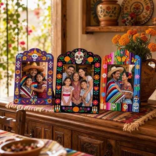 36 Pcs Day of the Dead Photo Frames Sugar Skull Ofrenda Altar Decor B Style